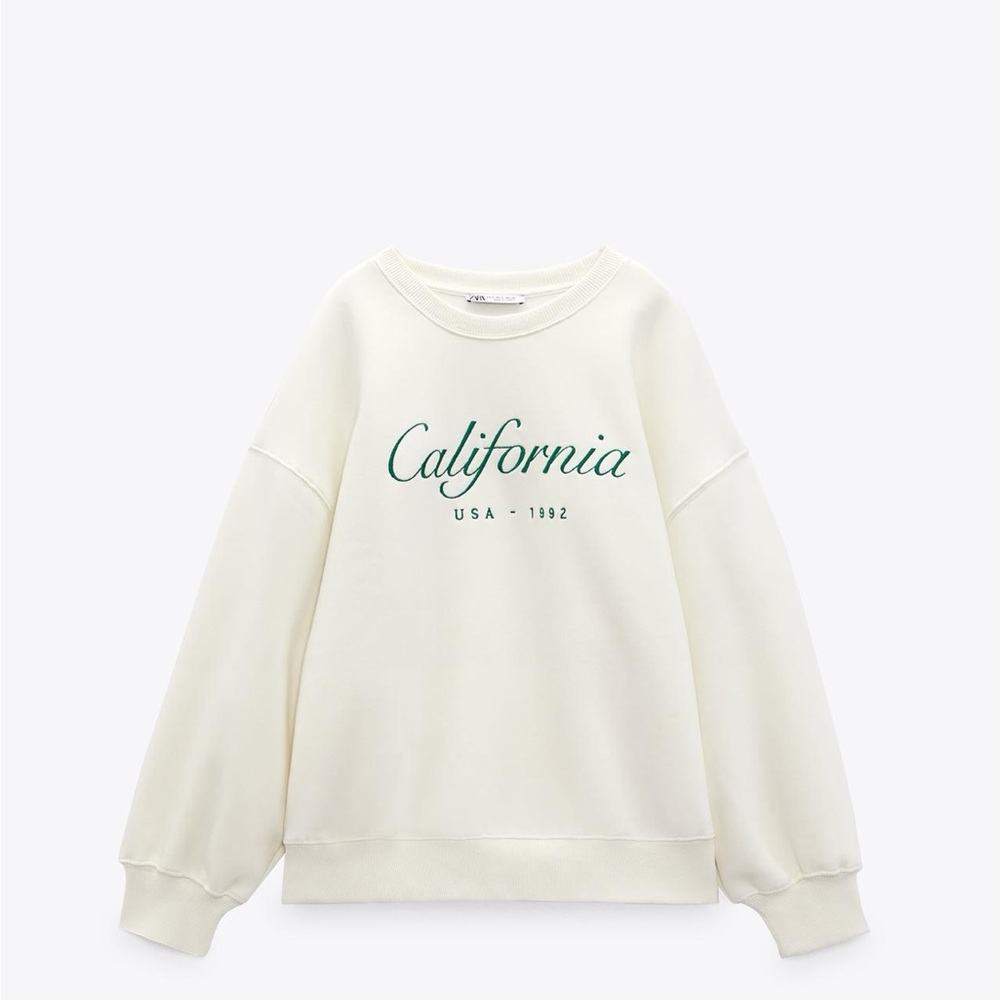 Zara Embroidered Text Sweatshirt